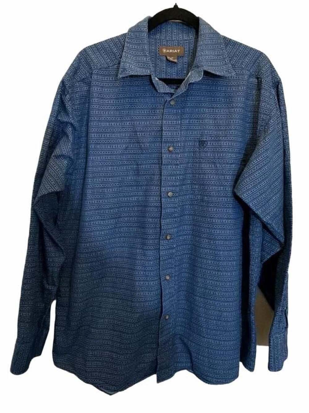 Ariat Beasley Royal Blue Geometric Long Sleeve Button Down Shirt